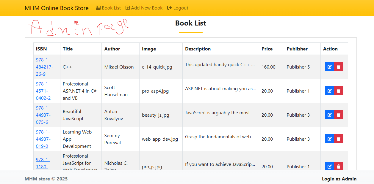 Bookstore in PHP