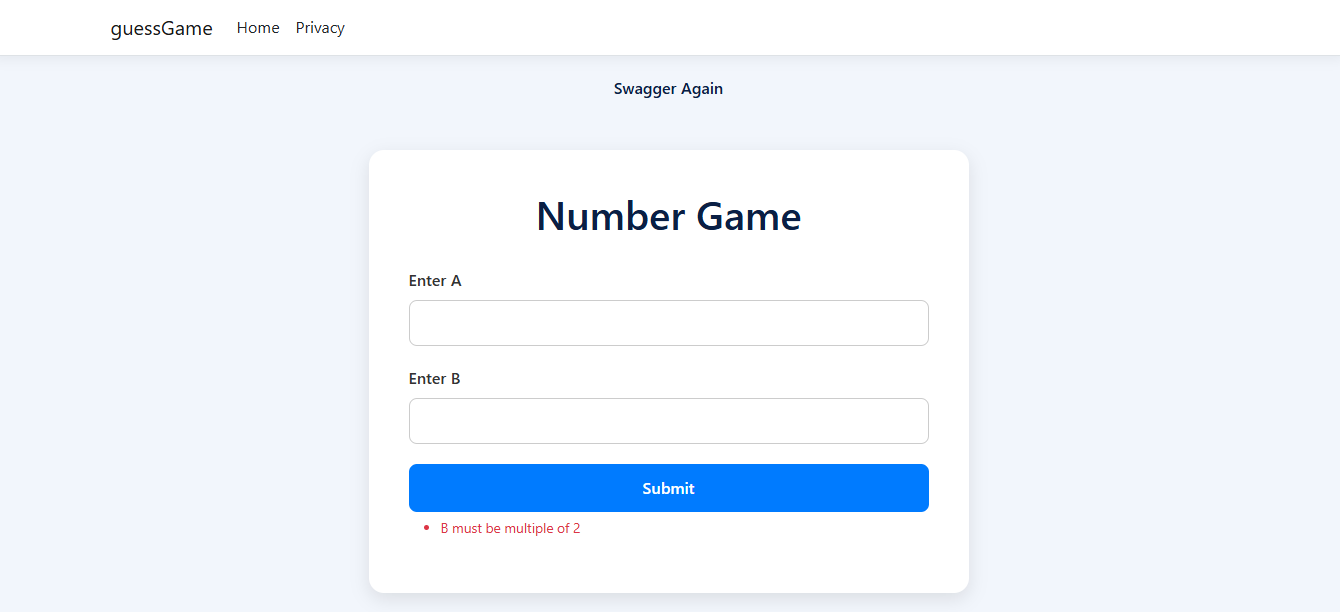 Guess Number Razor App